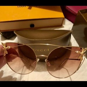 Gucci cat eye rose colored lenses. Super cute